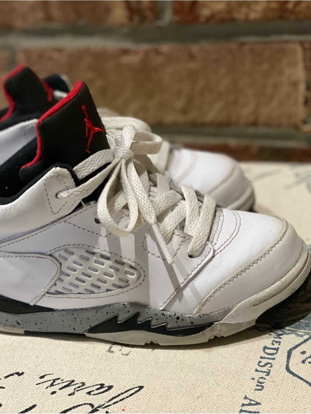 Jordan Kids White, Black and Red High-Top Sneakers